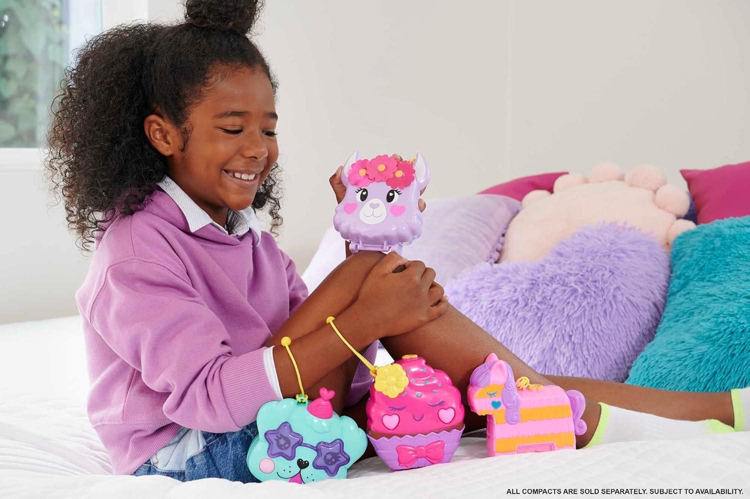 imagePolly Pocket Flower Garden Bunny Compact Playset with 2 Micro Dolls amp 12 Accessories Including 2 with Color ChangeUnicorn