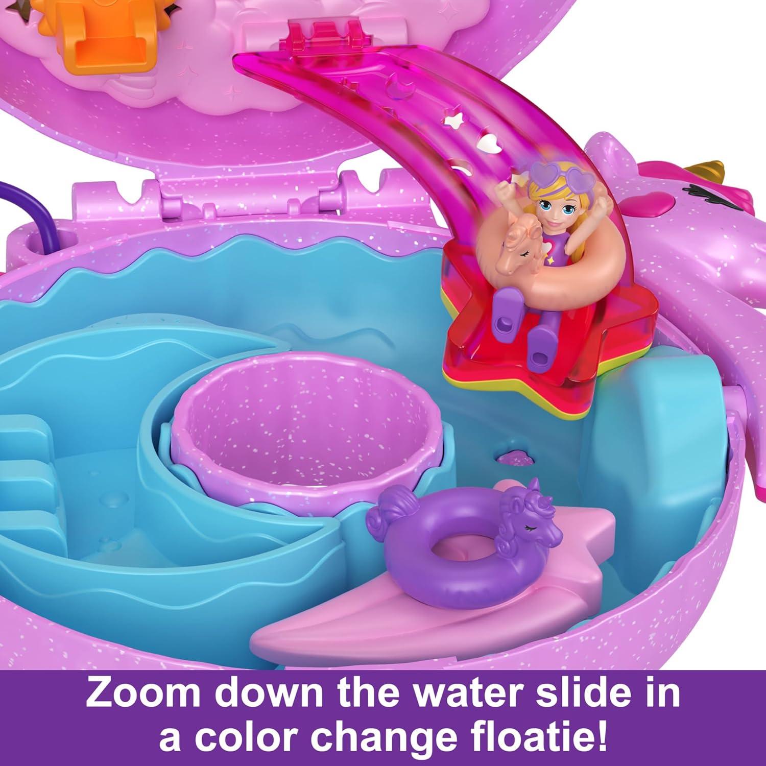 imagePolly Pocket Flower Garden Bunny Compact Playset with 2 Micro Dolls amp 12 Accessories Including 2 with Color ChangeUnicorn