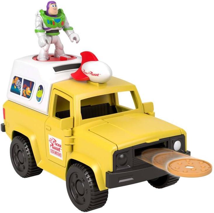 imageFisherPrice Imaginext Disney and Pixar Toy Story Pizza Planet Truck with 3inch Buzz Lightyear amp Alien Friend Action Figures Toy Vehicle amp Pizza Projectile Accessories