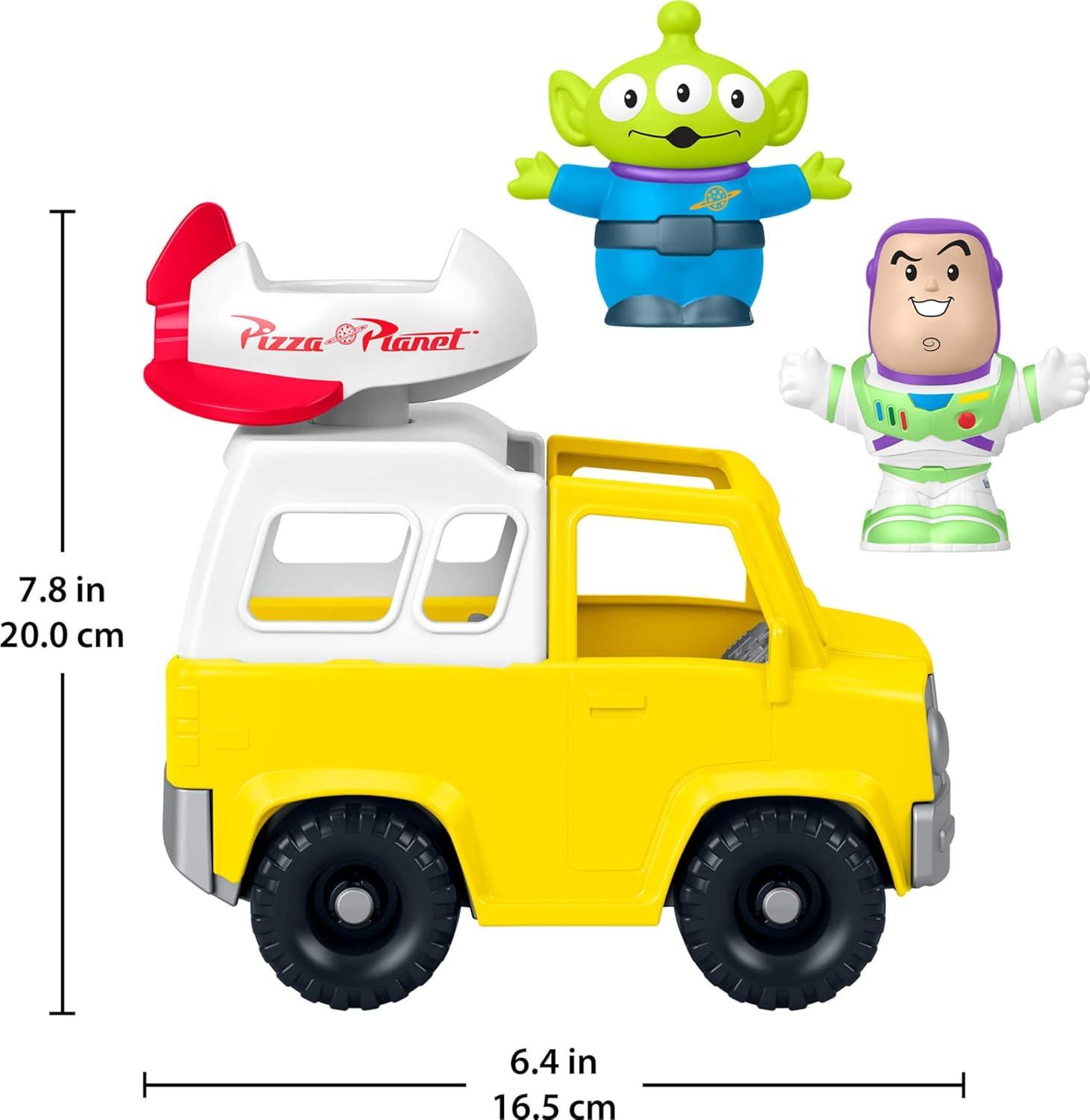imageFisherPrice Little People Toddler Toy Disney amp Pixar Toy Story Pizza Planet Truck with Buzz Lightyear amp Alien Figures for Kids Ages 18 Months