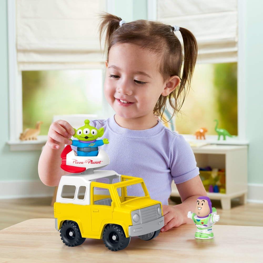 imageFisherPrice Little People Toddler Toy Disney amp Pixar Toy Story Pizza Planet Truck with Buzz Lightyear amp Alien Figures for Kids Ages 18 Months