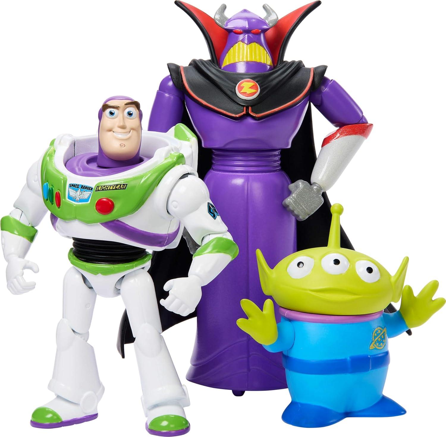 imageMattel Disney Pixar Storytellers Story Intergalactic 3Pack of Action Figures 4Inch Scale Buzz Lightyear Zurg amp Alien Posable ToysBuzz Zurg Alien