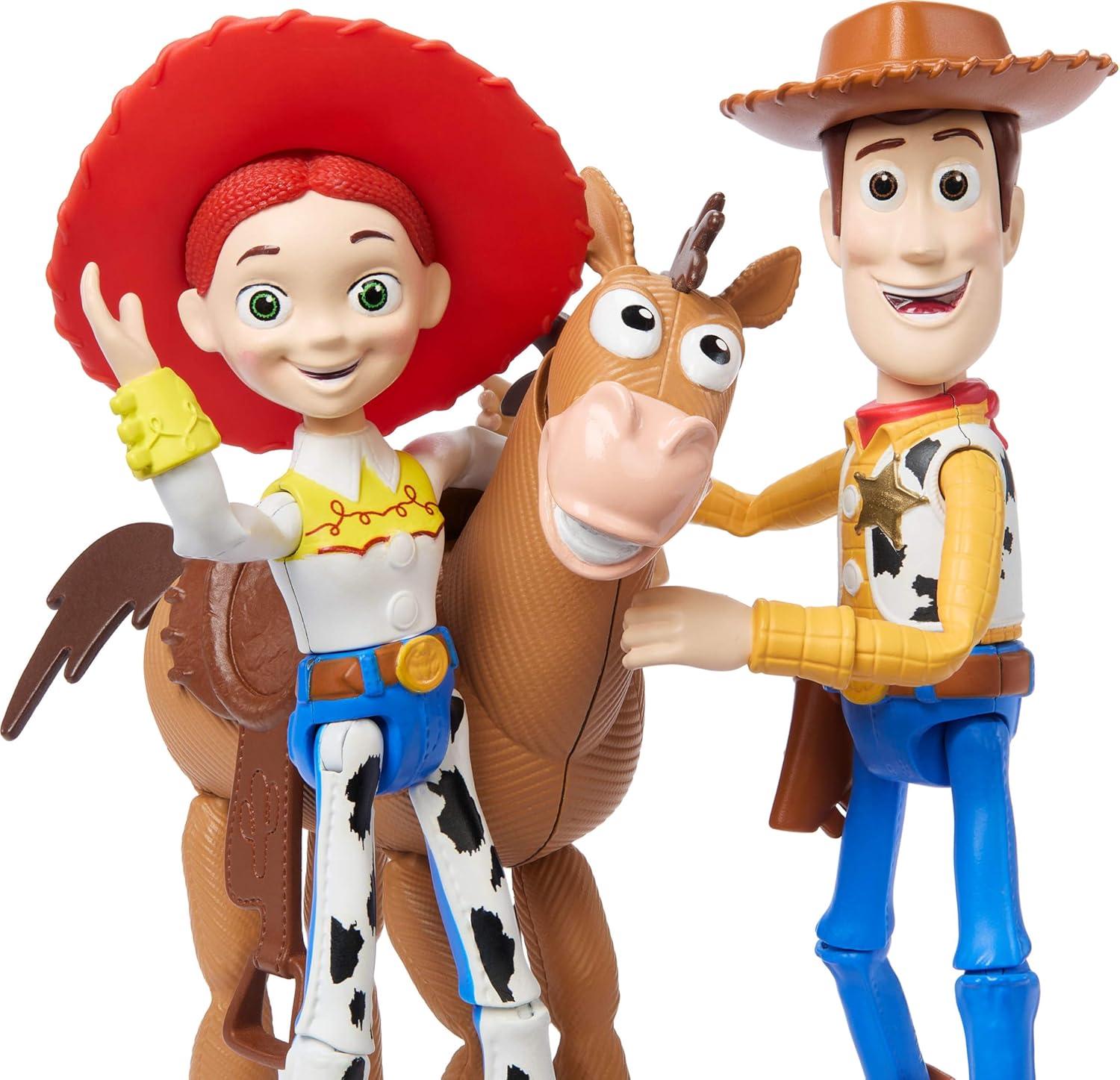 imageMattel Disney Pixar Storytellers Story Intergalactic 3Pack of Action Figures 4Inch Scale Buzz Lightyear Zurg amp Alien Posable ToysWoody Jessie Bullseye