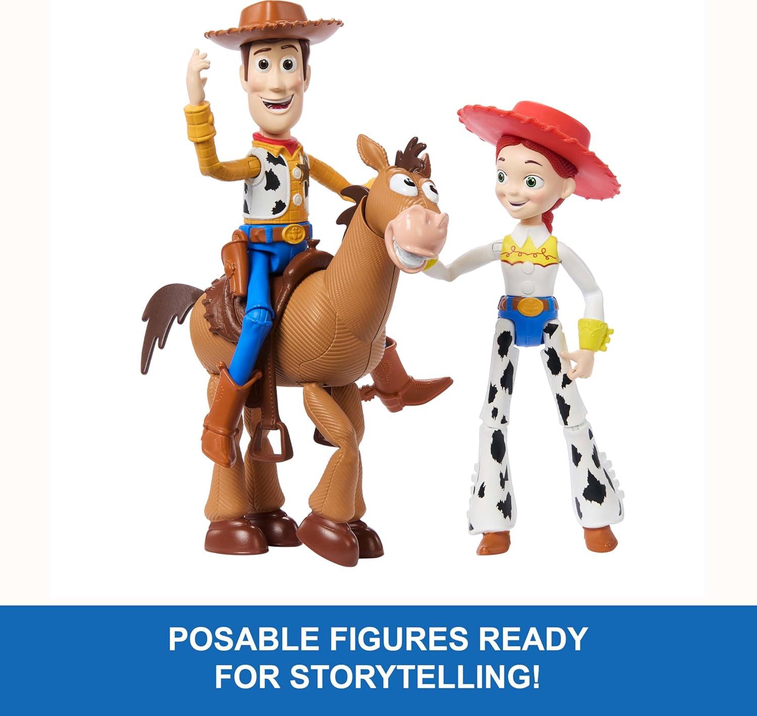 imageMattel Disney Pixar Storytellers Story Intergalactic 3Pack of Action Figures 4Inch Scale Buzz Lightyear Zurg amp Alien Posable ToysWoody Jessie Bullseye