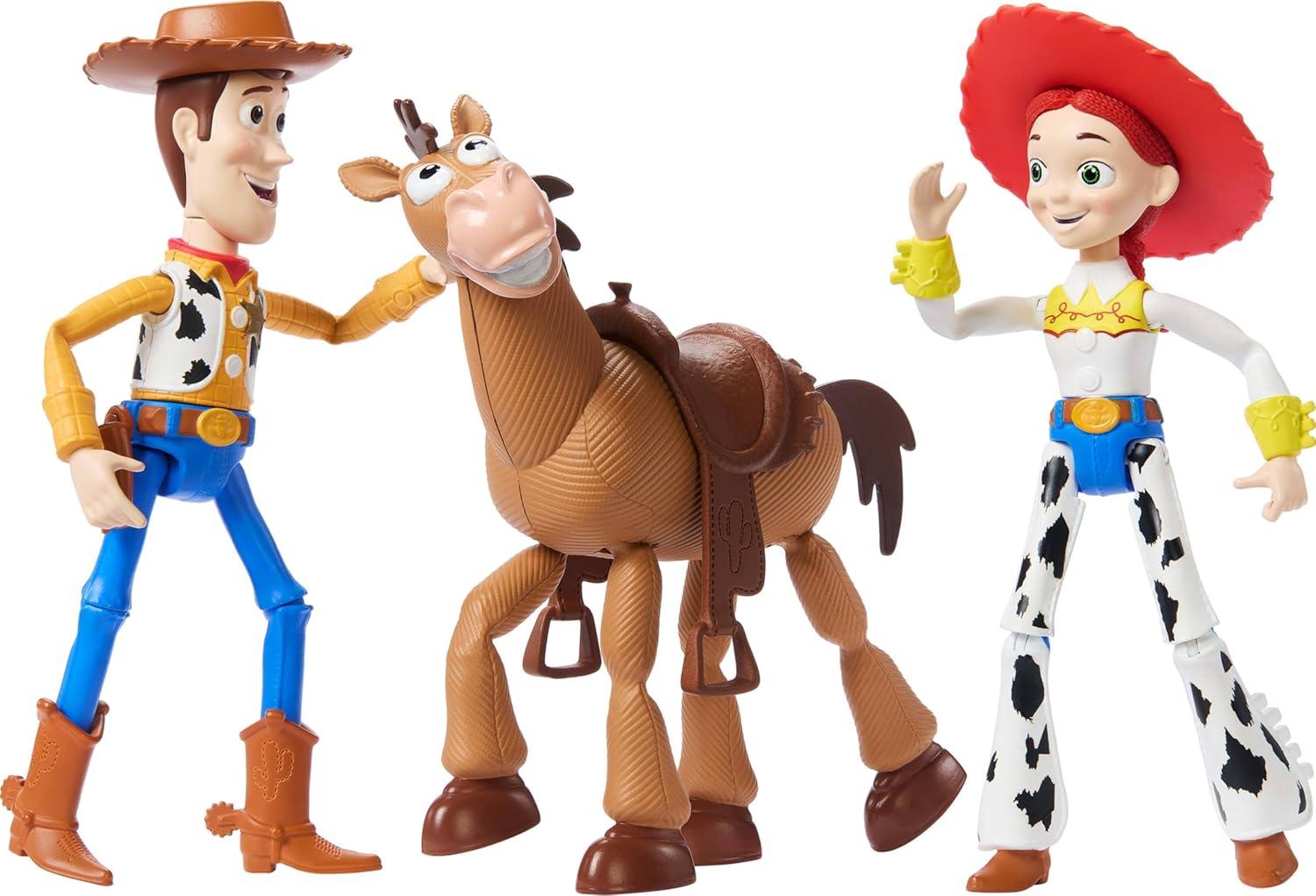 imageMattel Disney Pixar Storytellers Story Intergalactic 3Pack of Action Figures 4Inch Scale Buzz Lightyear Zurg amp Alien Posable ToysWoody Jessie Bullseye