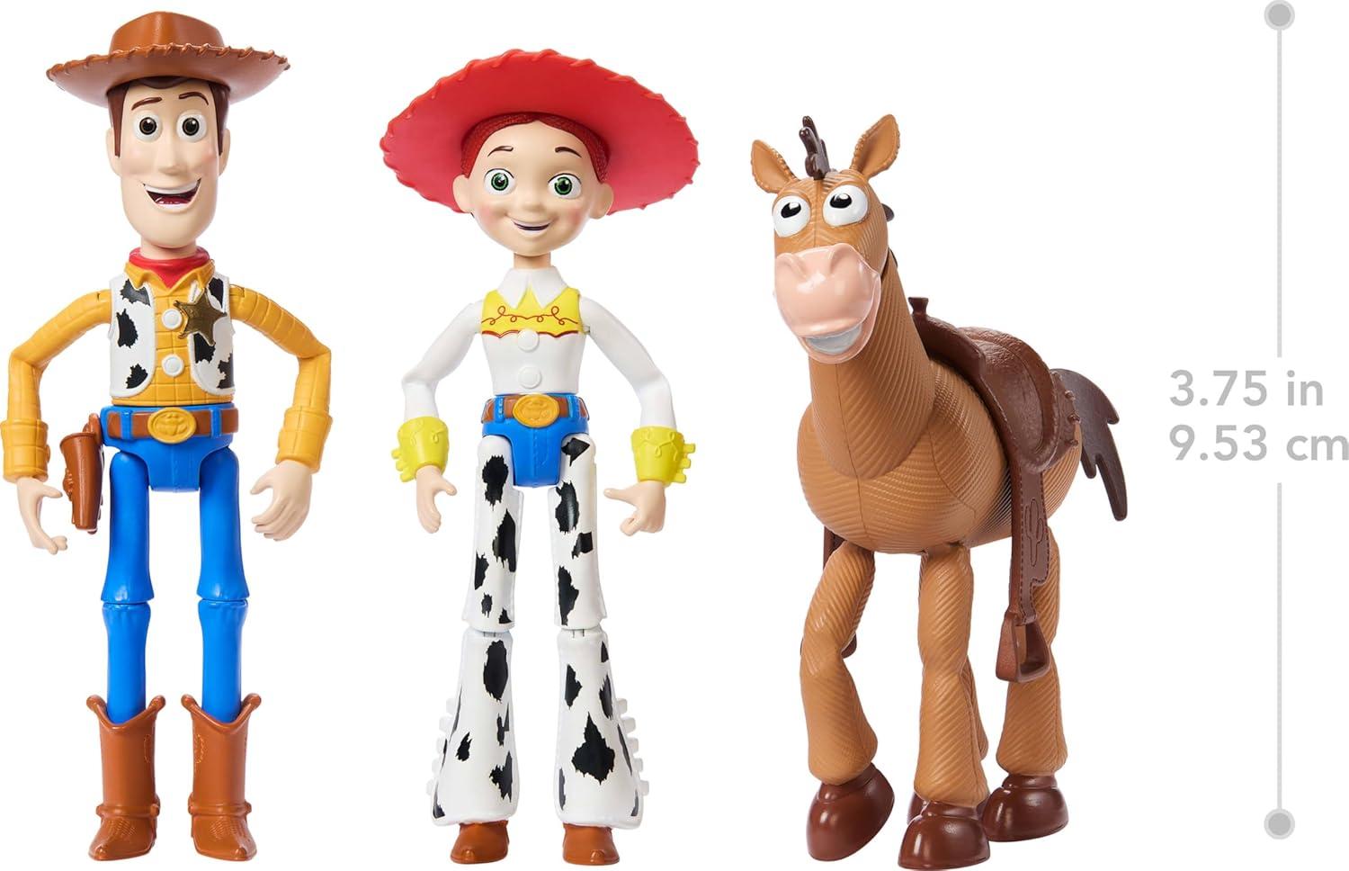 imageMattel Disney Pixar Storytellers Story Intergalactic 3Pack of Action Figures 4Inch Scale Buzz Lightyear Zurg amp Alien Posable ToysWoody Jessie Bullseye