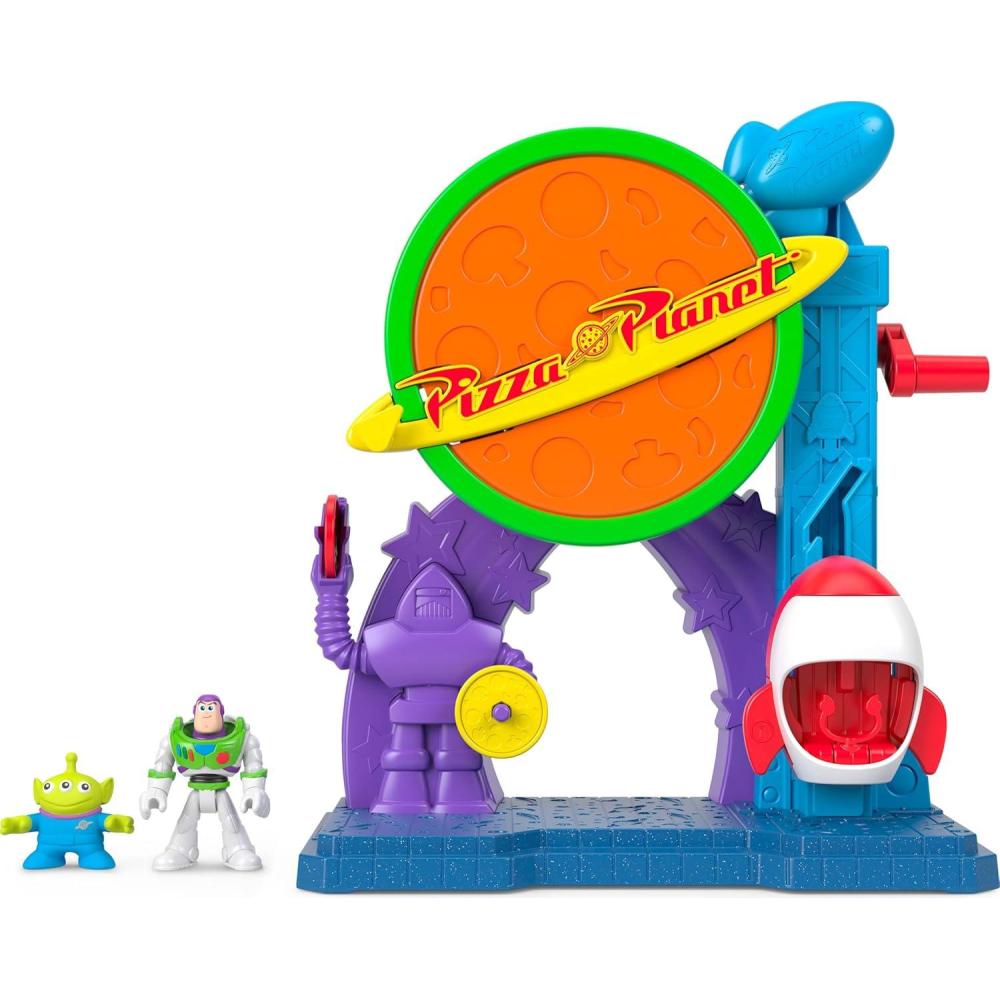 imageFisherPrice Imaginext Disney and Pixar Toy Story Pizza Planet Playset with 3inch Buzz Lightyear amp Alien Friend Action Figures Toy Rocket amp Proectiles