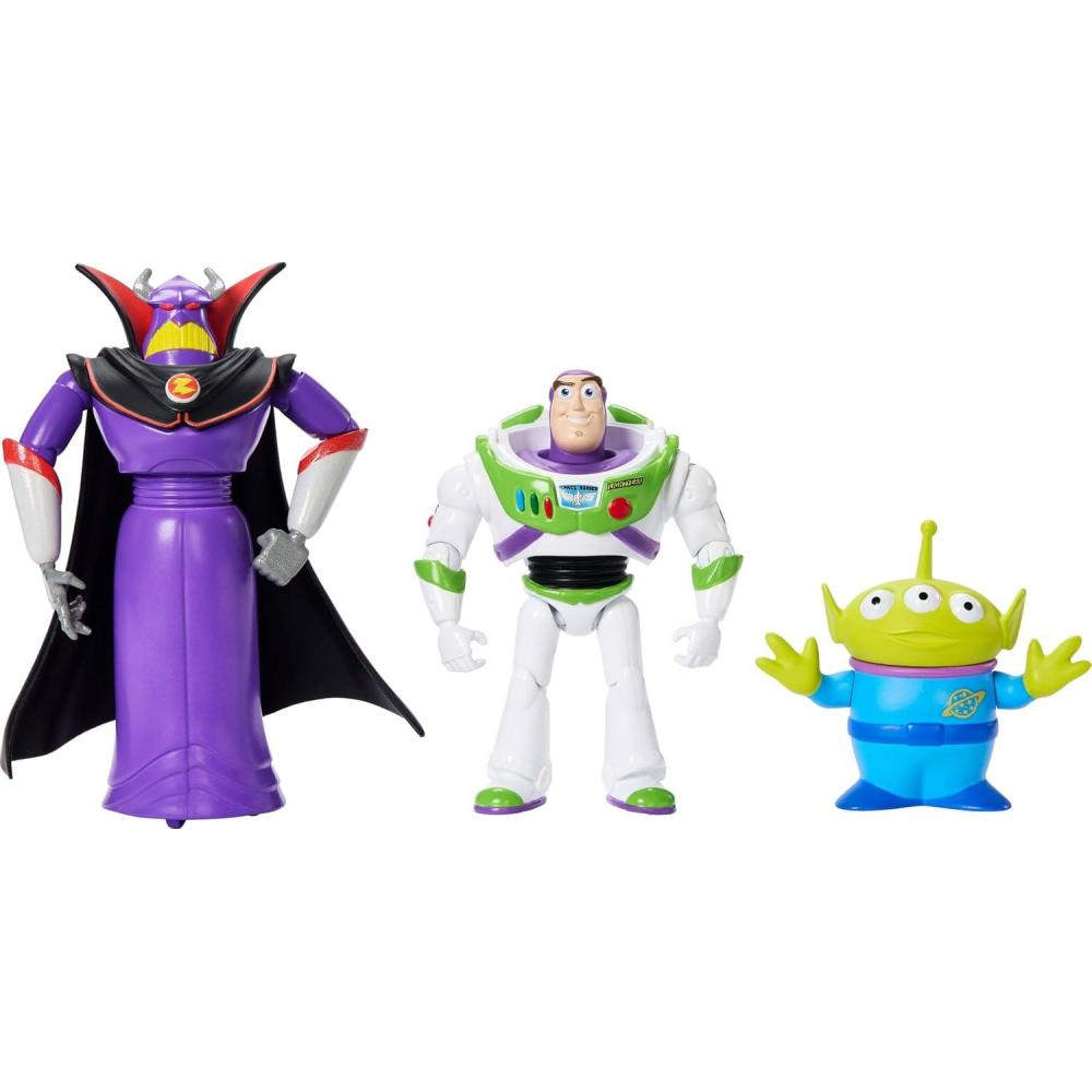 imageMattel Disney Pixar Storytellers Story Intergalactic 3Pack of Action Figures 4Inch Scale Buzz Lightyear Zurg amp Alien Posable ToysBuzz Zurg Alien