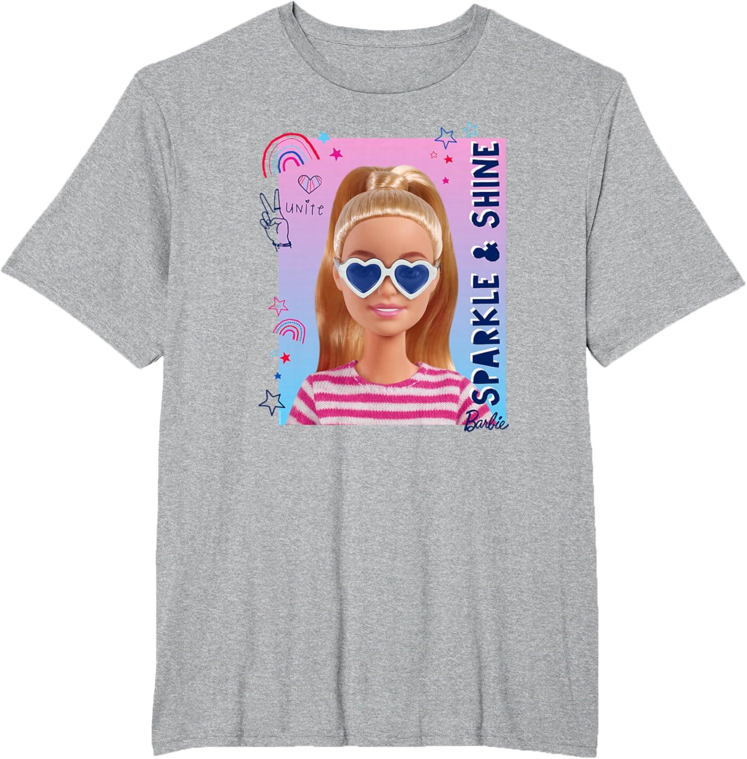 imageBarbie Americana Sparkle amp Shine TShirtHeather Grey