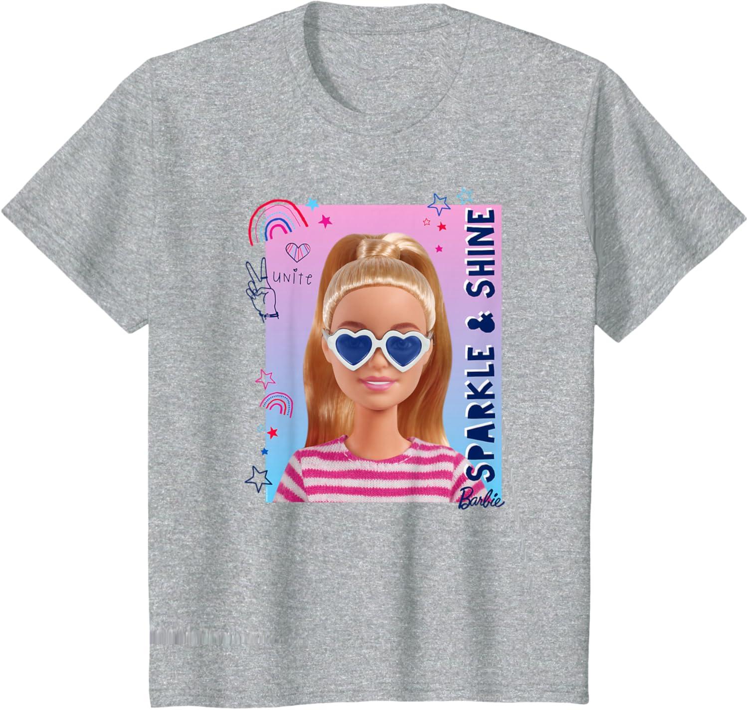 imageBarbie Americana Sparkle amp Shine TShirtHeather Grey