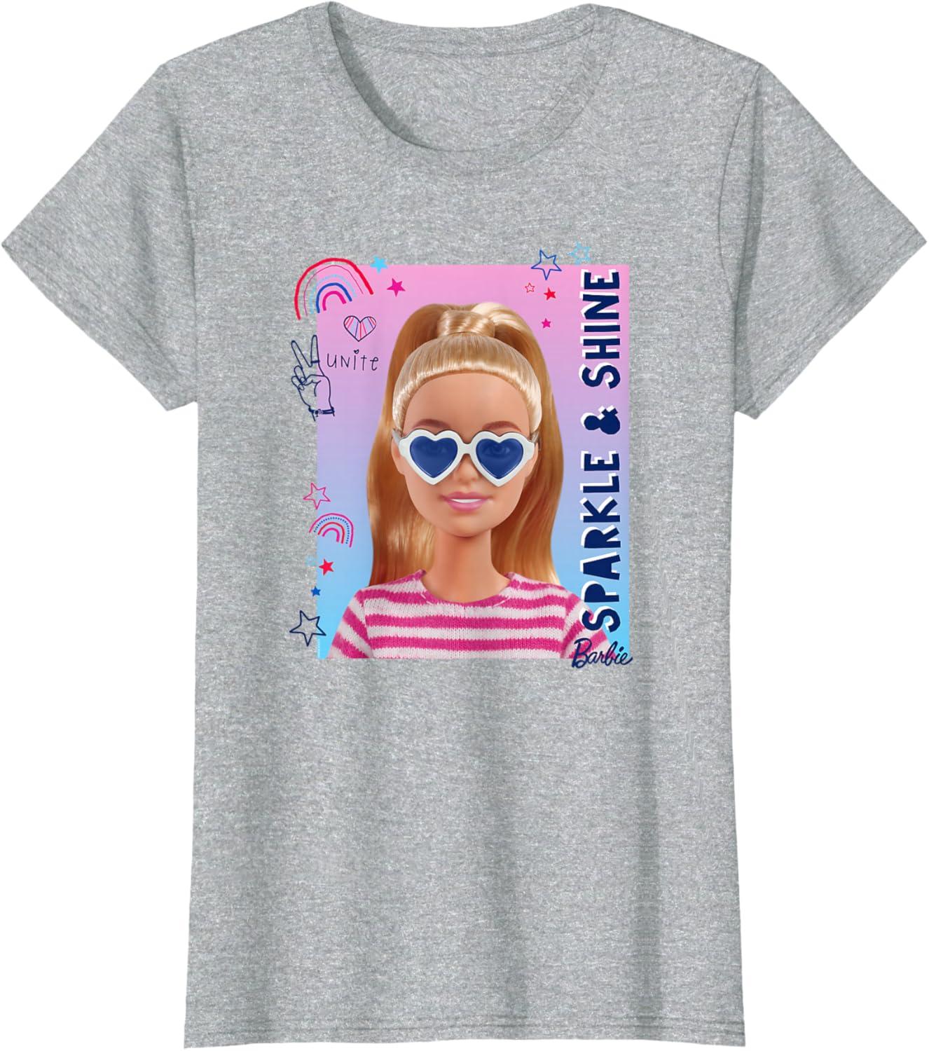 imageBarbie Americana Sparkle amp Shine TShirtHeather Grey