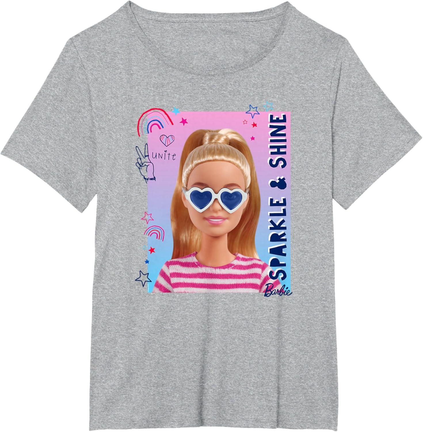 imageBarbie Americana Sparkle amp Shine TShirtHeather Grey
