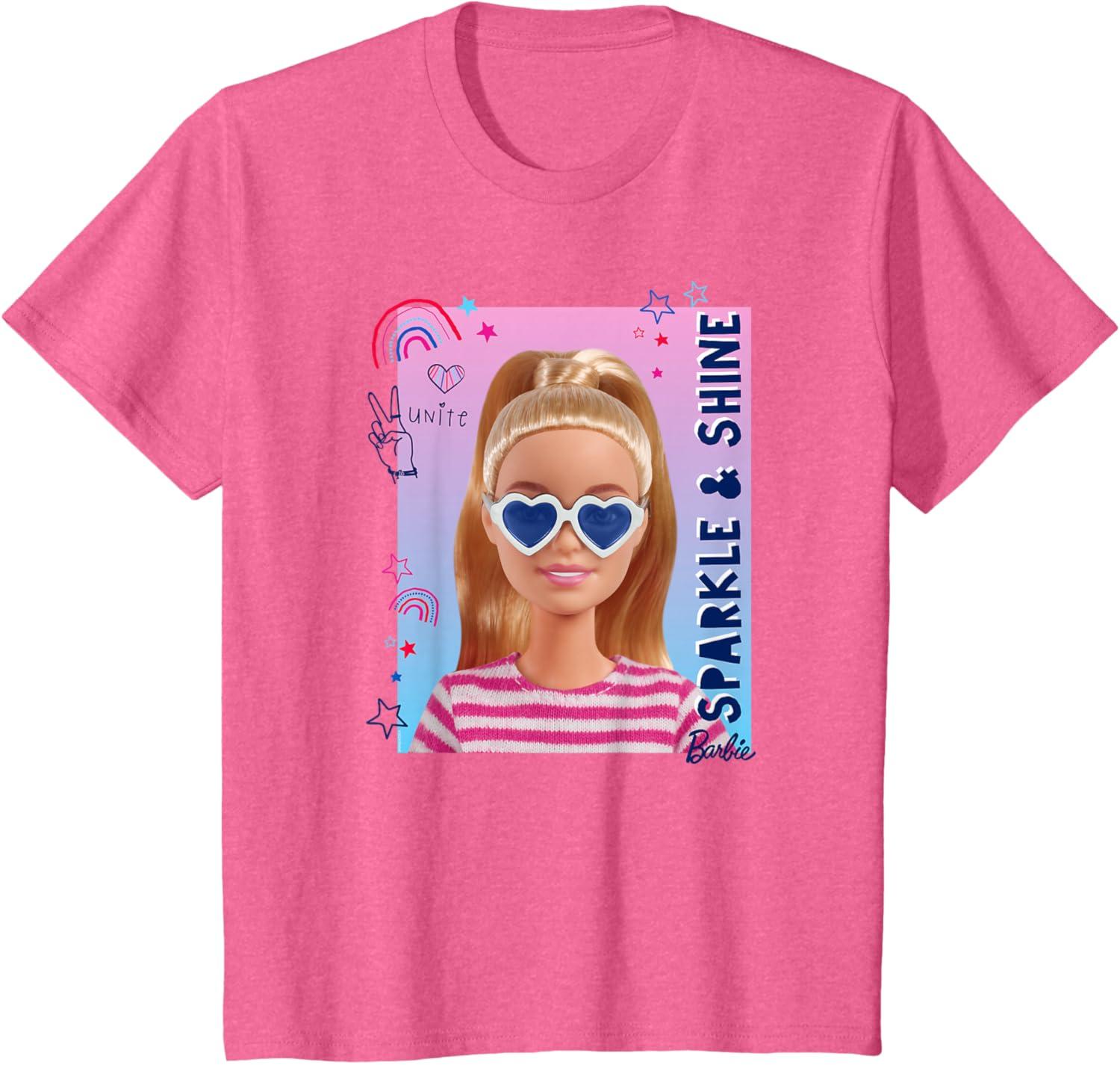 imageBarbie Americana Sparkle amp Shine TShirtPink Heather