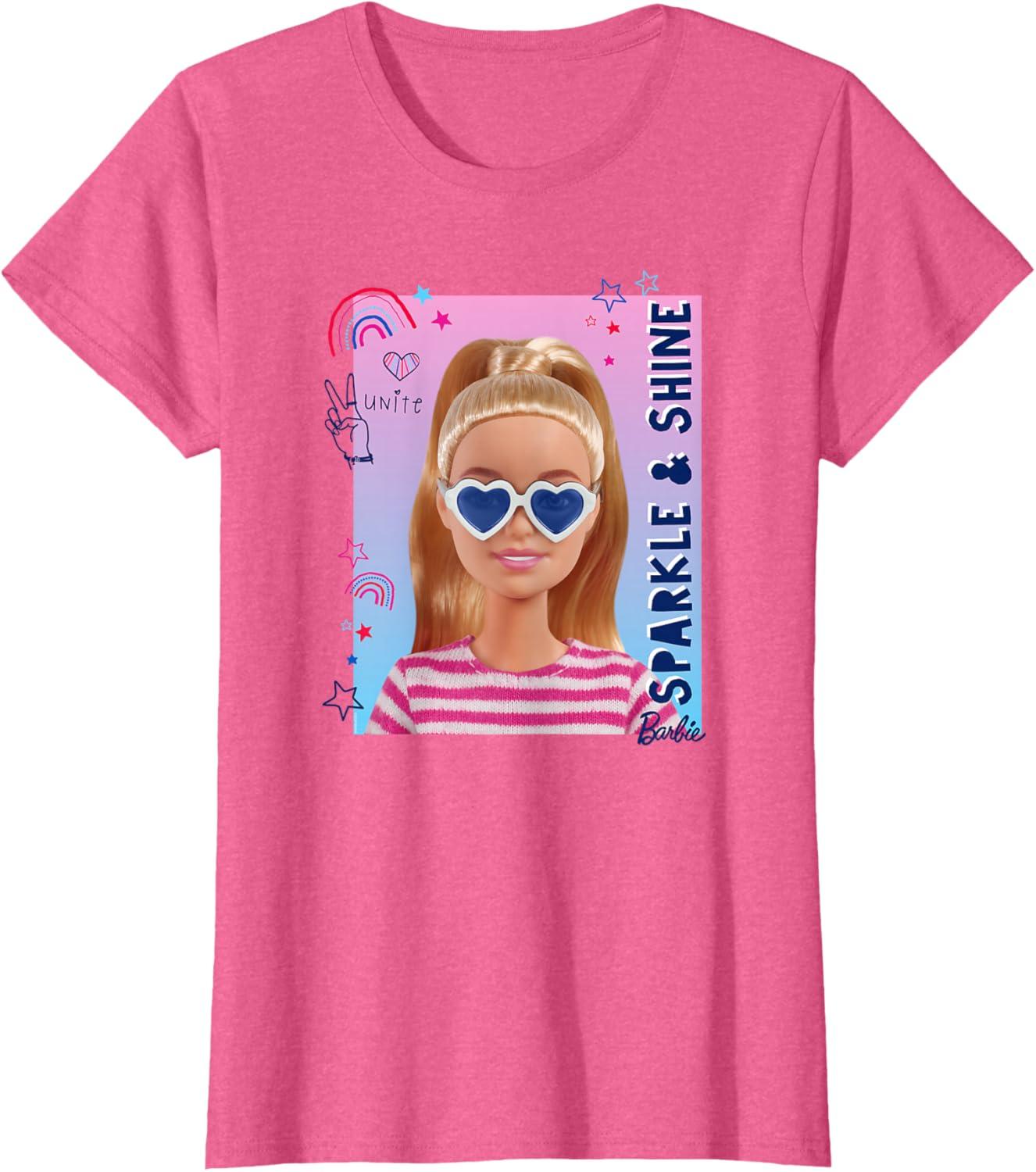 imageBarbie Americana Sparkle amp Shine TShirtPink Heather