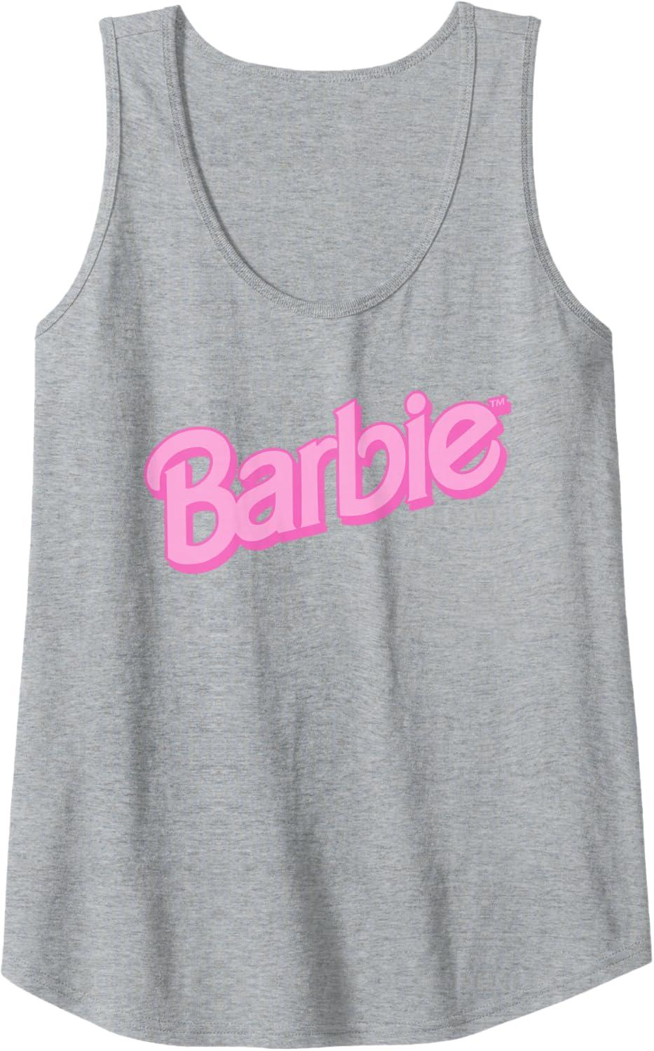 imageBarbie Pink Logo Tank TopHeather Grey