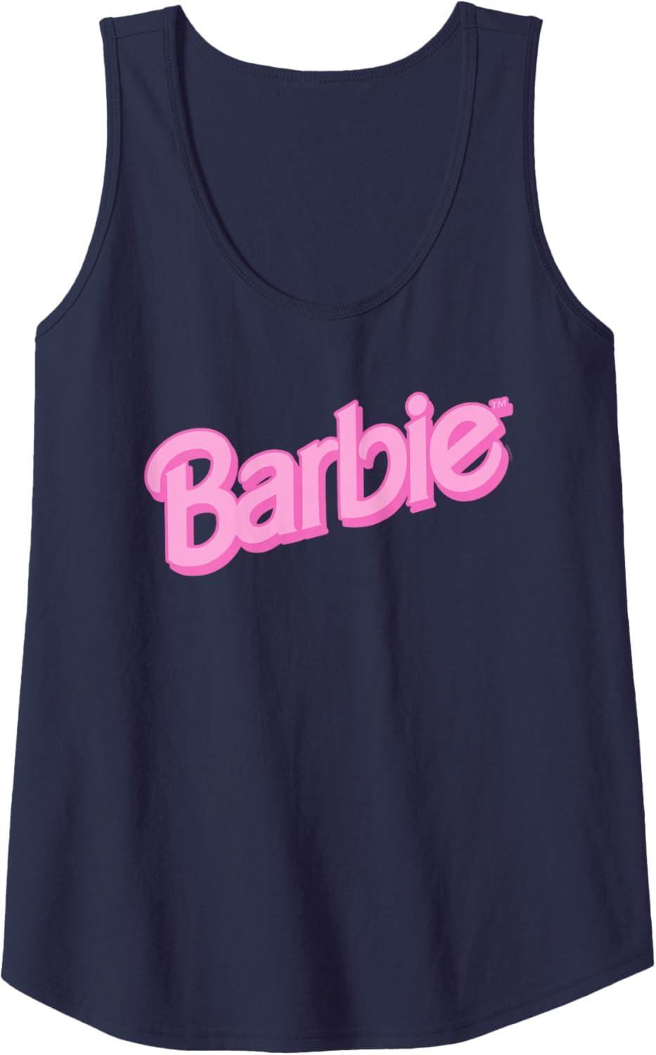 imageBarbie Pink Logo Tank TopNavy Blue