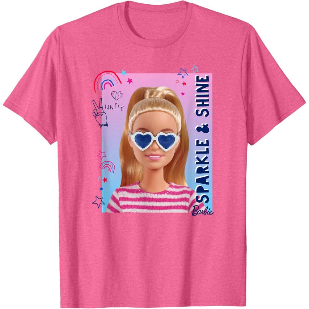 imageBarbie  Americana Sparkle amp Shine TShirtPink Heather