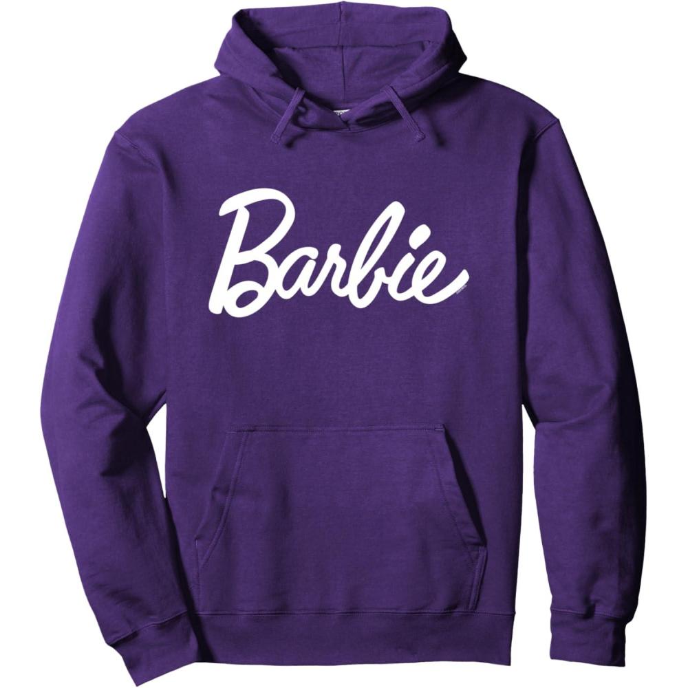imageBarbie Classic Script White Logo Pullover HoodiePurple