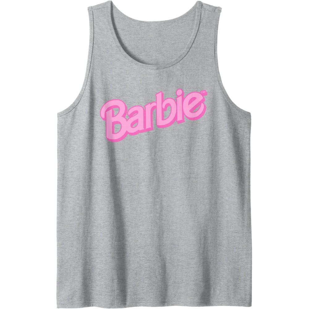 imageBarbie Pink Logo Tank TopHeather Grey