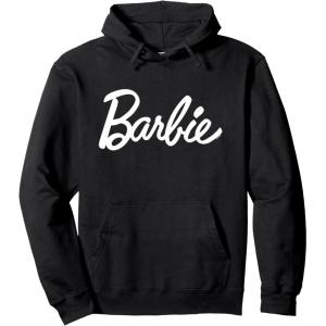 Barbie – Classic Script White Logo Pullover Hoodie(Black)