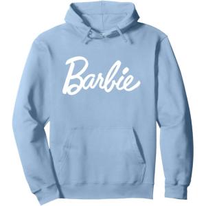 Barbie – Classic Script White Logo Pullover Hoodie(Dusty Blue)