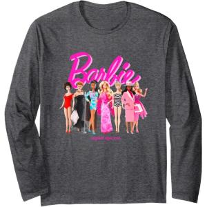 Barbie – Original Style Icon Long Sleeve T-Shirt(Dark Heather Grey)