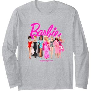 Barbie – Original Style Icon Long Sleeve T-Shirt(Heather Grey)