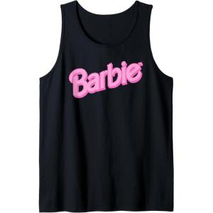 Barbie Pink Logo Tank Top(Black)