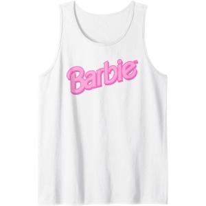 Barbie Pink Logo Tank Top(White)