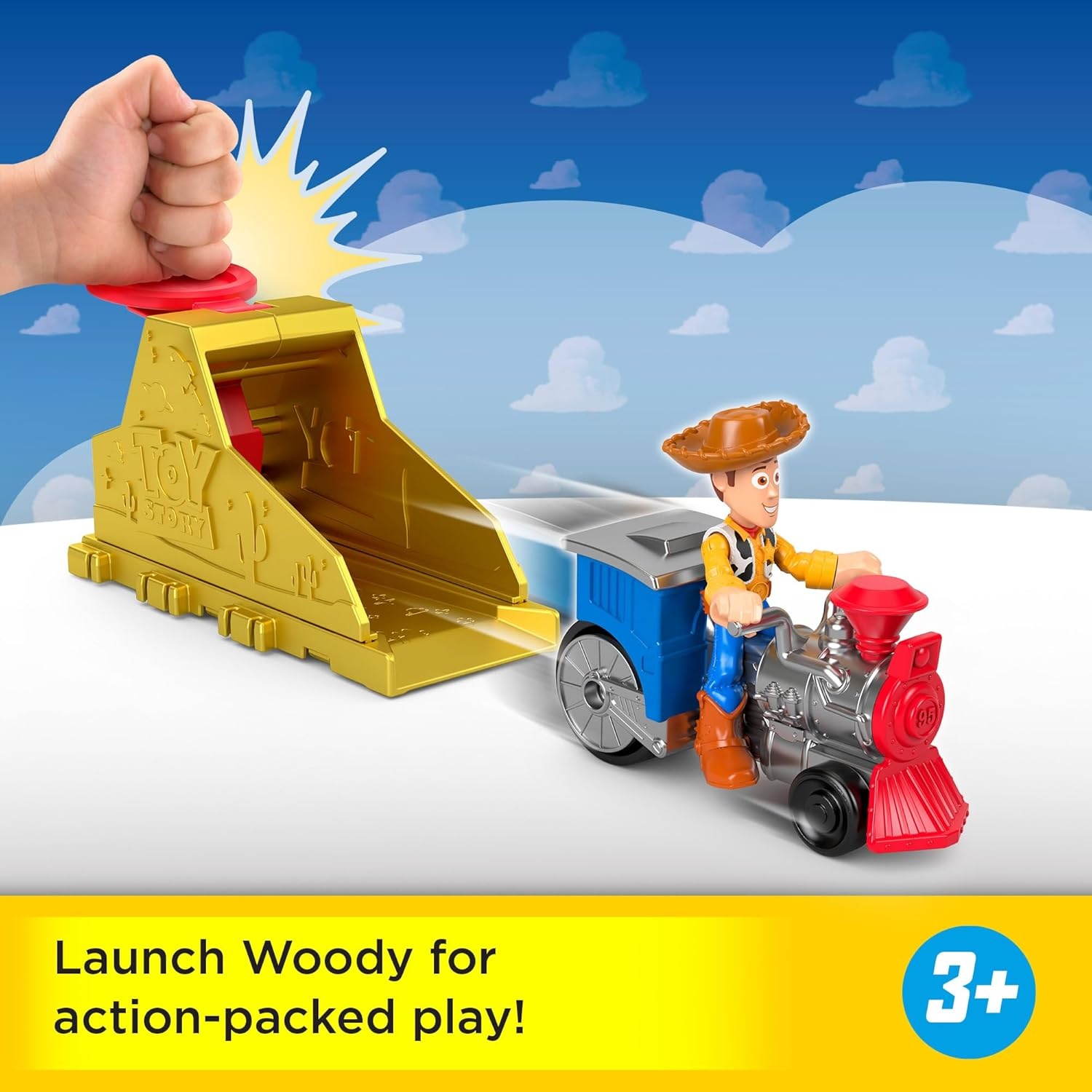 imageFisherPrice Imaginext Launcher Set with 3inch Buzz Lightyear Action Figure amp Toy Vehicle Inspired by Disney Pixar Toy Story Characters May VaryWoody
