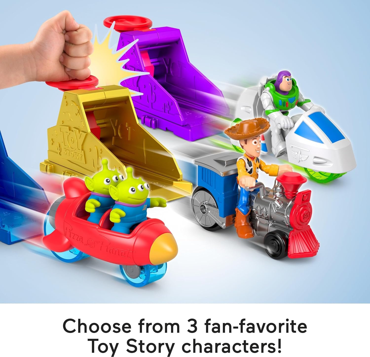 imageFisherPrice Imaginext Launcher Set with 3inch Buzz Lightyear Action Figure amp Toy Vehicle Inspired by Disney Pixar Toy Story Characters May VaryWoody