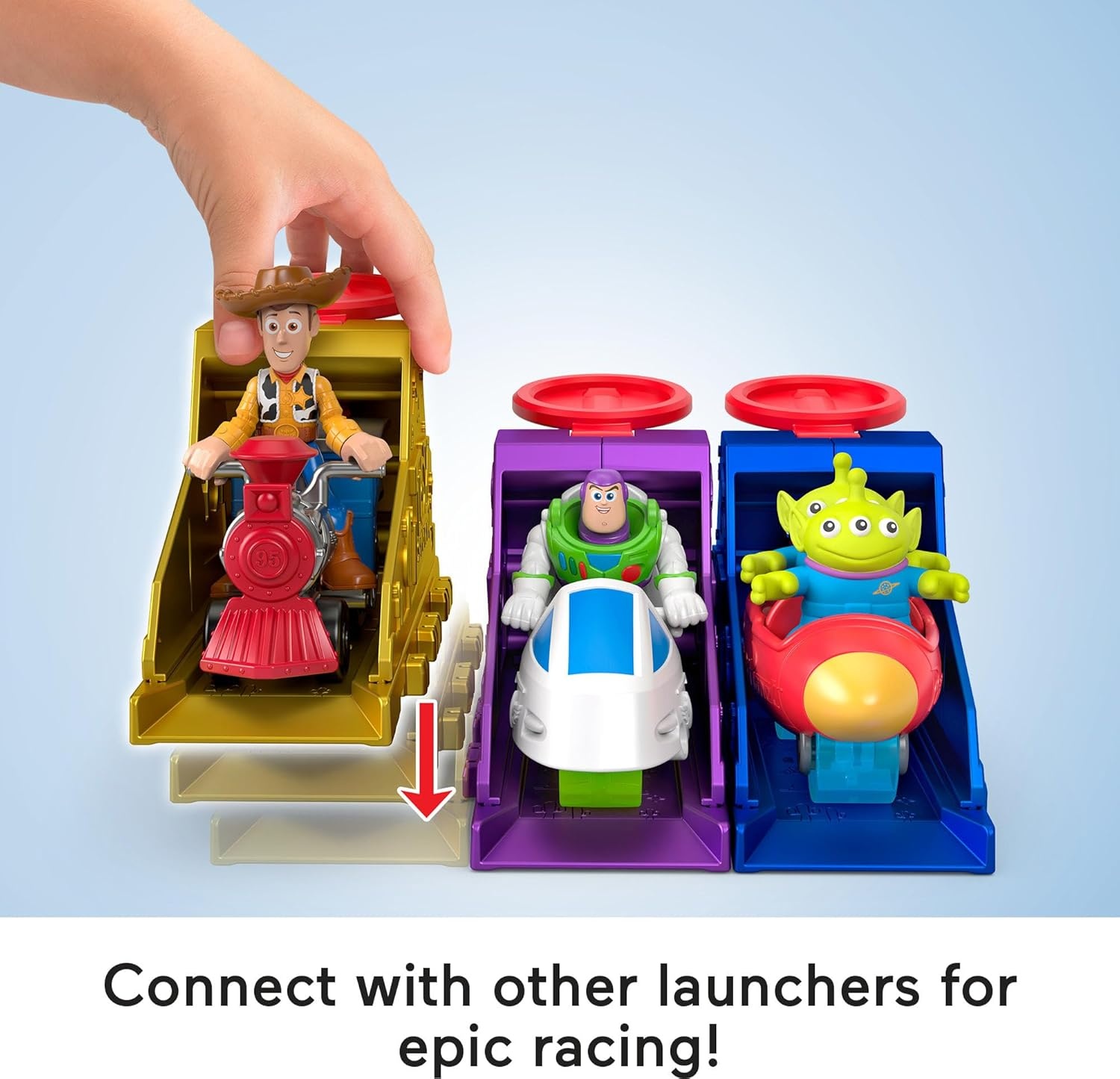 imageFisherPrice Imaginext Launcher Set with 3inch Buzz Lightyear Action Figure amp Toy Vehicle Inspired by Disney Pixar Toy Story Characters May VaryWoody