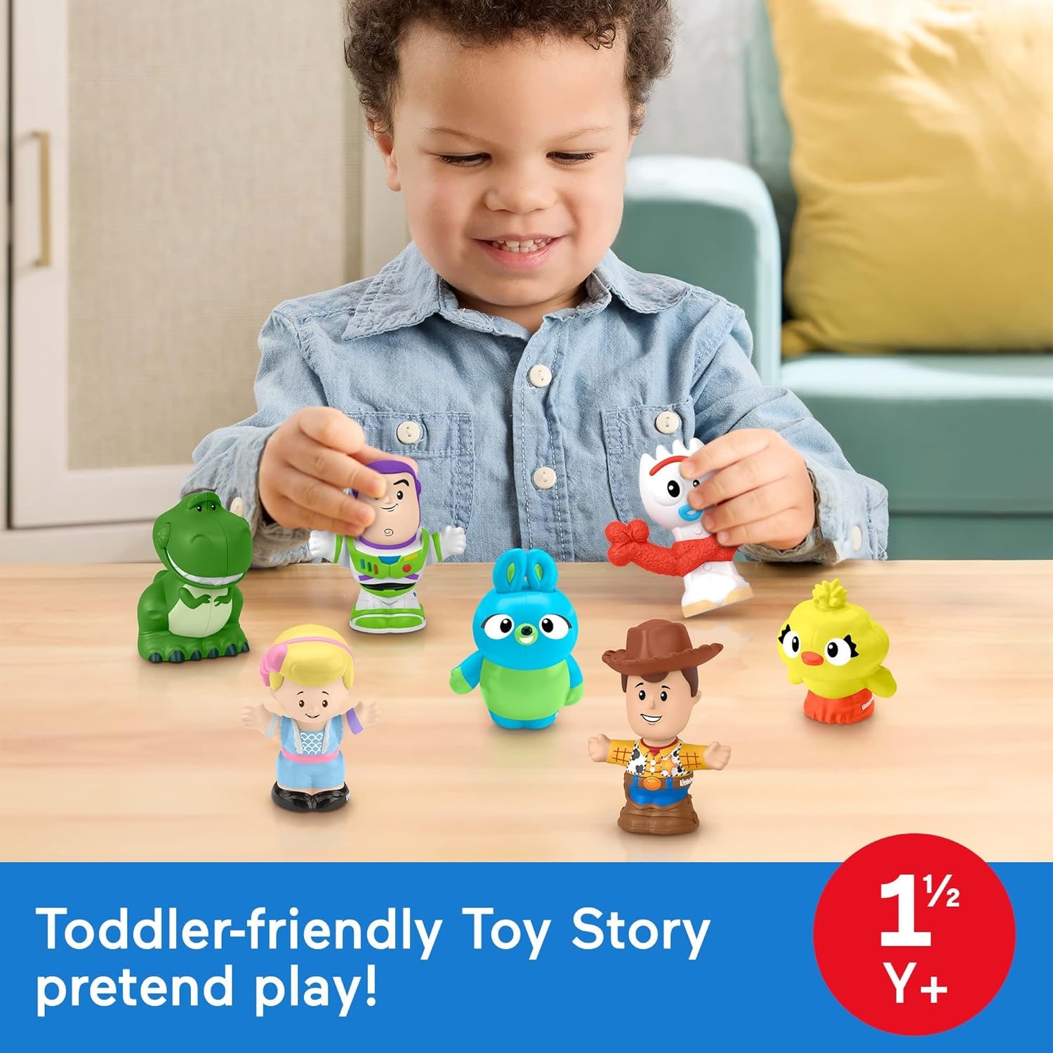 imageFisherPrice Little People Toddler Toy Disney Toy Story 7 Friends Figure Set with Woody amp Buzz Lightyear for Pretend Play Ages 18 Months Amazon Exclusive