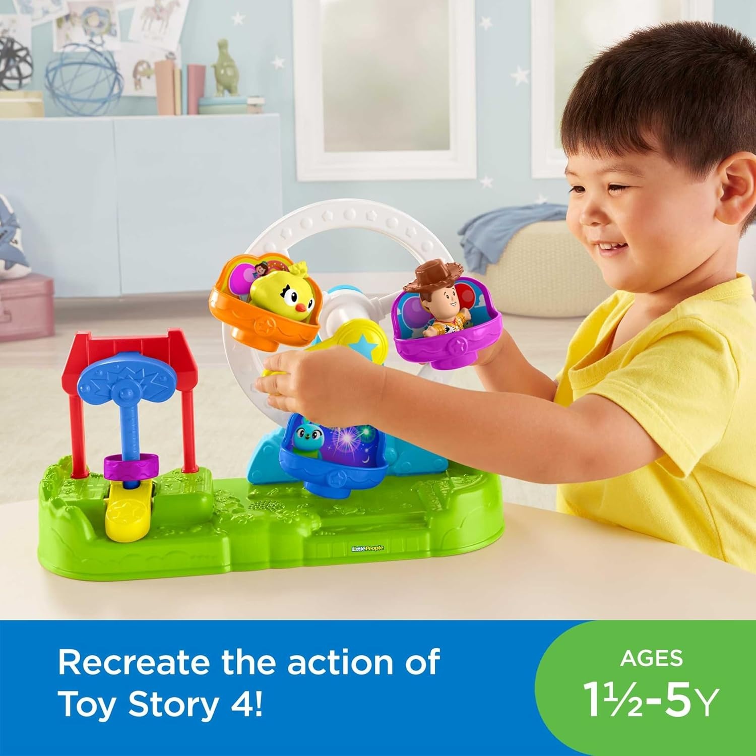 imageFisherPrice Little People Toddler Toys Disney amp Pixar Toy Story Ferris Wheel Playset with Woody amp Ducky Figures for Kids Ages 18 Months Amazon Exclusive