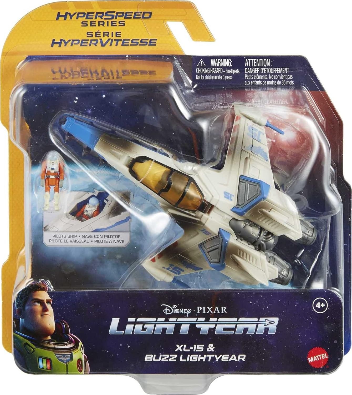 imageMattel Disney Pixar Lightyear Hyperspeed Series Mini Action Figure amp Toy Vehicle Set Buzz Lightyear amp XL15 Spaceship