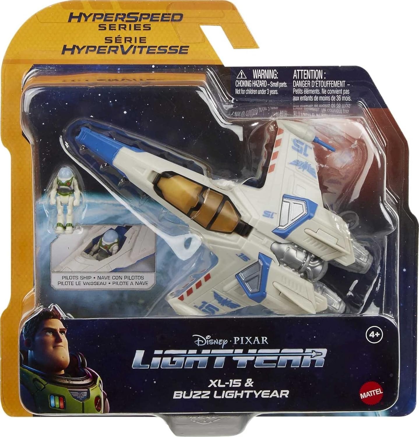 imageMattel Disney and Pixar Lightyear Hyperspeed Series Mini Action Figure amp Toy Vehicle Set Buzz Lightyear amp XL15 SpaceshipMicroFigure Spaceship