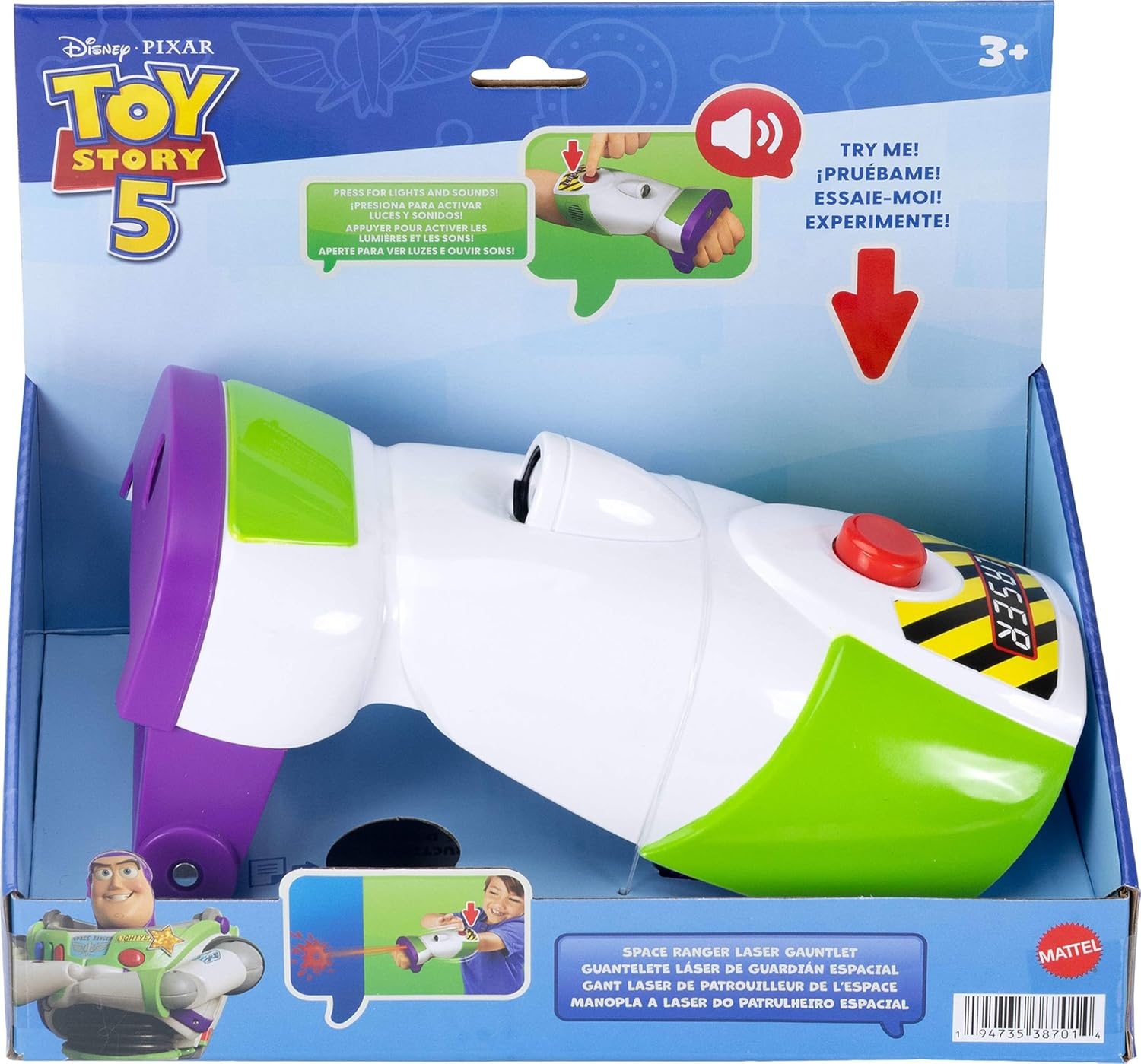 imageMattel Disney and Pixar Toy Story 5 Space Ranger Laser Gauntlet Buzz Lightyear Roleplay Item with Lights Vibrations 35 Sounds and Phrases