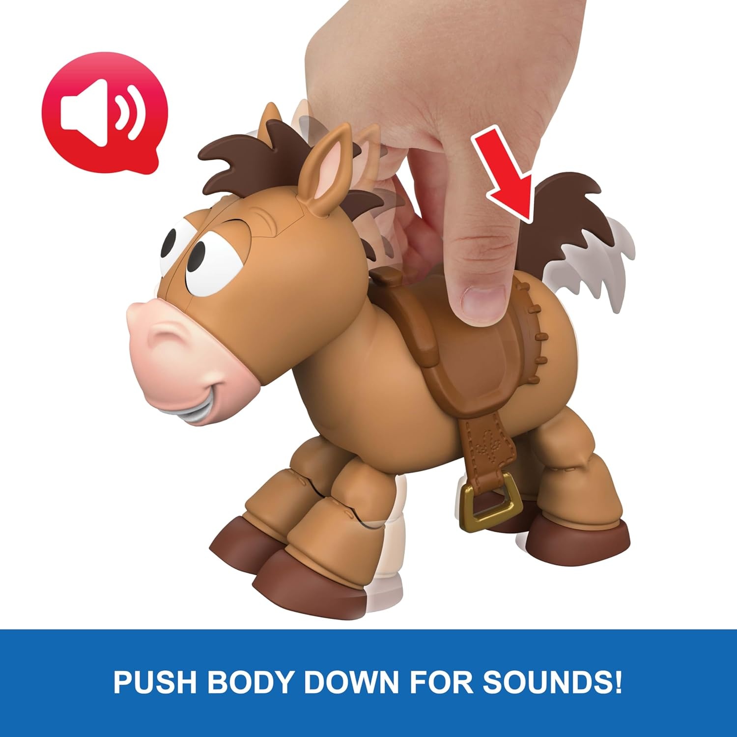 imageMattel Disney and Pixar Toy Story Posing Horse Figure with Sounds Lil Partner Bullseye Touch Activated Play Positions