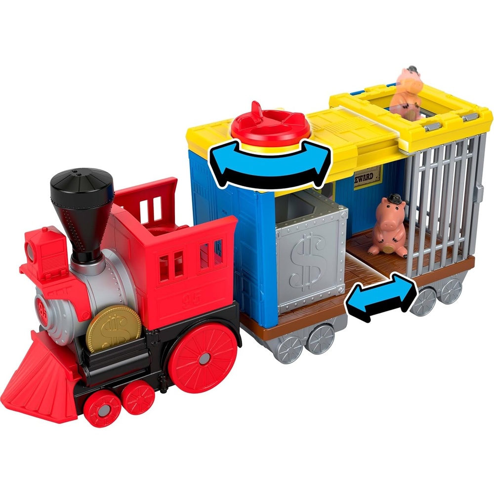 imageFisherPrice Imaginext Toy Story Woodys Round Up Train Toy Vehicle with Lights Sounds 3inch Action Figures Launcher and Projectiles