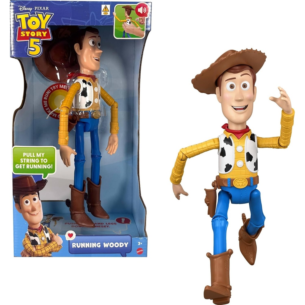 imageMattel Disney and Pixar Toy Story 5 Running Woody 12 Inch Action Figure with 50 Plus Movie Phrases and Sounds MovieAccurateRealistic