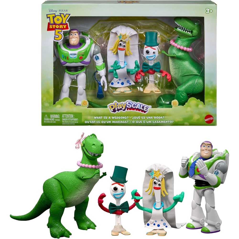 imageMattel Disney and Pixar Toy Story 5 What is a Wedding 4 Figure Pack with Accessories Playscale Story Pack