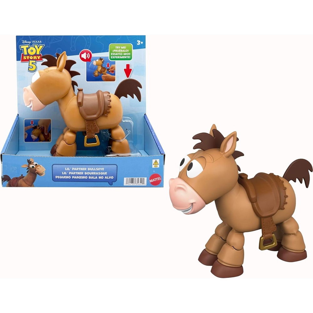 imageMattel Disney and Pixar Toy Story Posing Horse Figure with Sounds Lil Partner Bullseye Touch Activated Play Positions