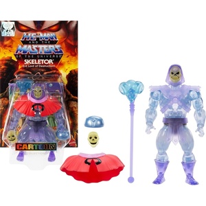 Masters of the Universe Origins Action Figure Buzz-Off Cartoon Collection, 5.5-inch 1980s TV Bee Leader Winged & Goggled with Javelin(Invisible Skeletor)
