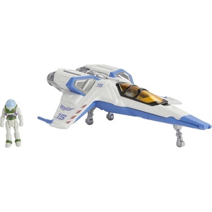 Mattel Disney and Pixar Lightyear Hyperspeed Series Mini Action Figure & Toy Vehicle Set, Buzz Lightyear & XL-15 Spaceship(Micro-Figure + Spaceship)