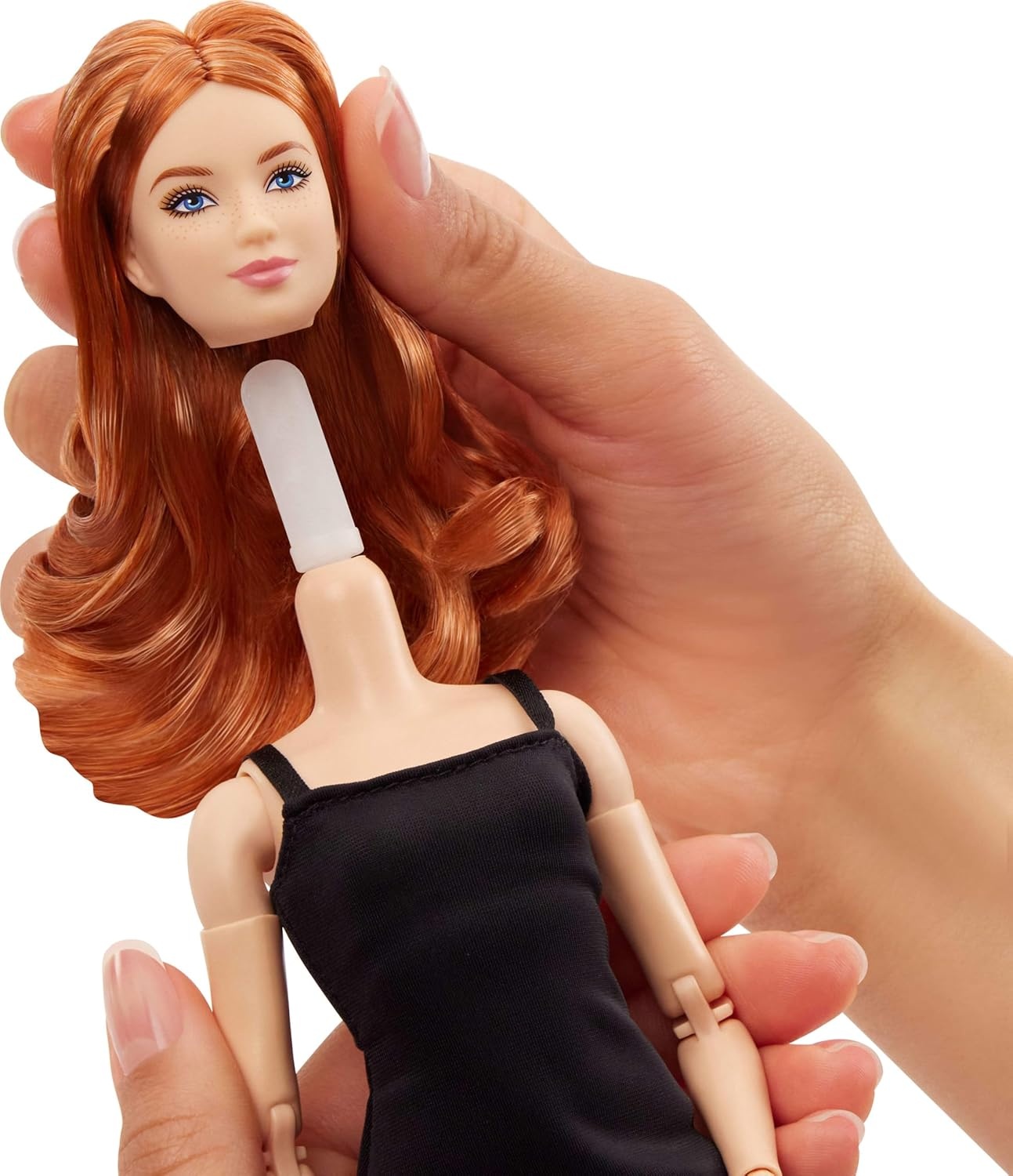 imageBarbie Basics Model 04 Collector Doll with Red Curly Hair Black Mini Dress amp platform shoes Universalfit Fashions Posable Petite Body amp Swappable Doll Head