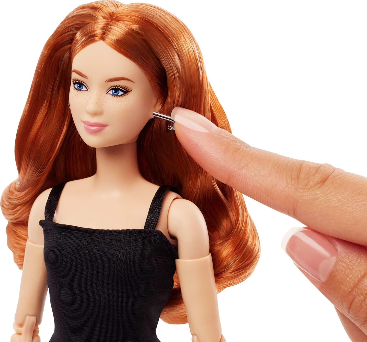 imageBarbie Basics Model 04 Collector Doll with Red Curly Hair Black Mini Dress amp platform shoes Universalfit Fashions Posable Petite Body amp Swappable Doll Head