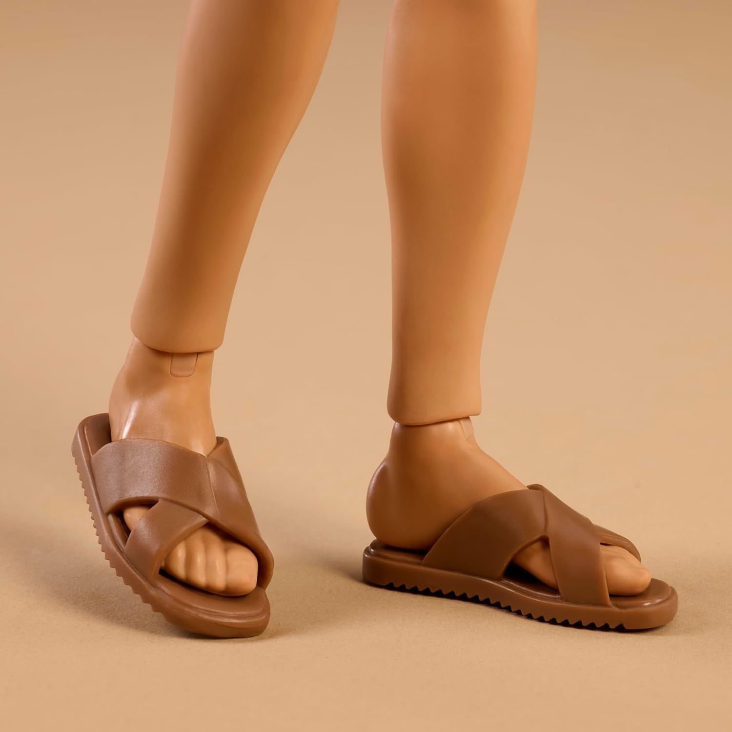 imageBarbie Basics Model Collector Fashion Doll 08 with Brunette Hair in Tan Dress amp Strappy Heels Universalfit Fashions amp Posable BodyMatching Shirt Shorts