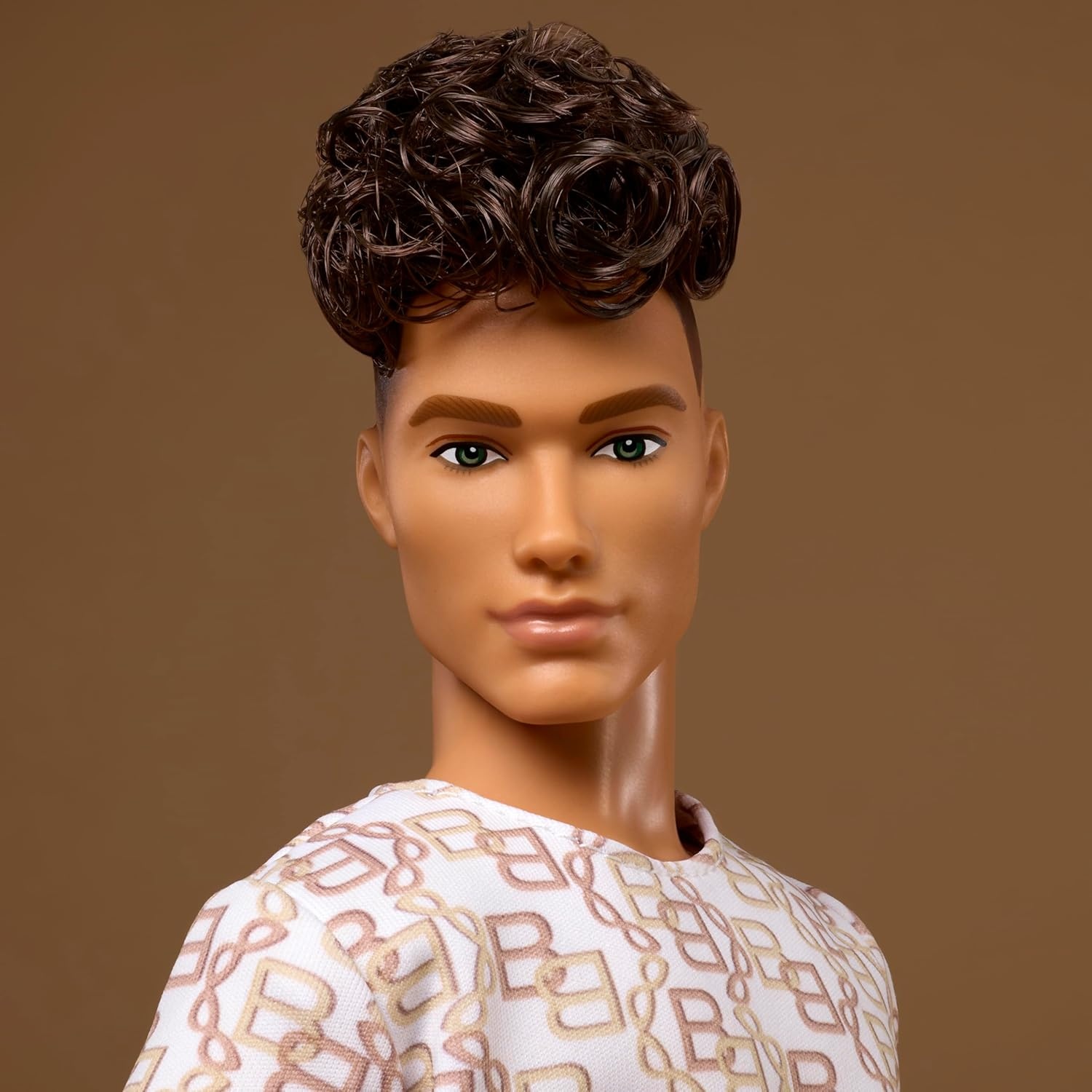 imageBarbie Basics Model Collector Fashion Doll 08 with Brunette Hair in Tan Dress amp Strappy Heels Universalfit Fashions amp Posable BodyMatching Shirt Shorts
