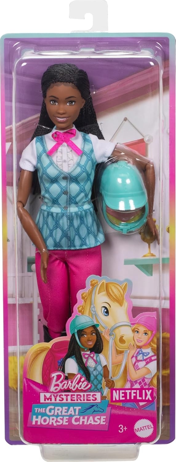 imageBarbie Brooklyn Doll amp Accessories from Barbie Mysteries The Great Horse Chase Includes Fashion Doll Removable Riding Outfit amp HelmetBrooklyn
