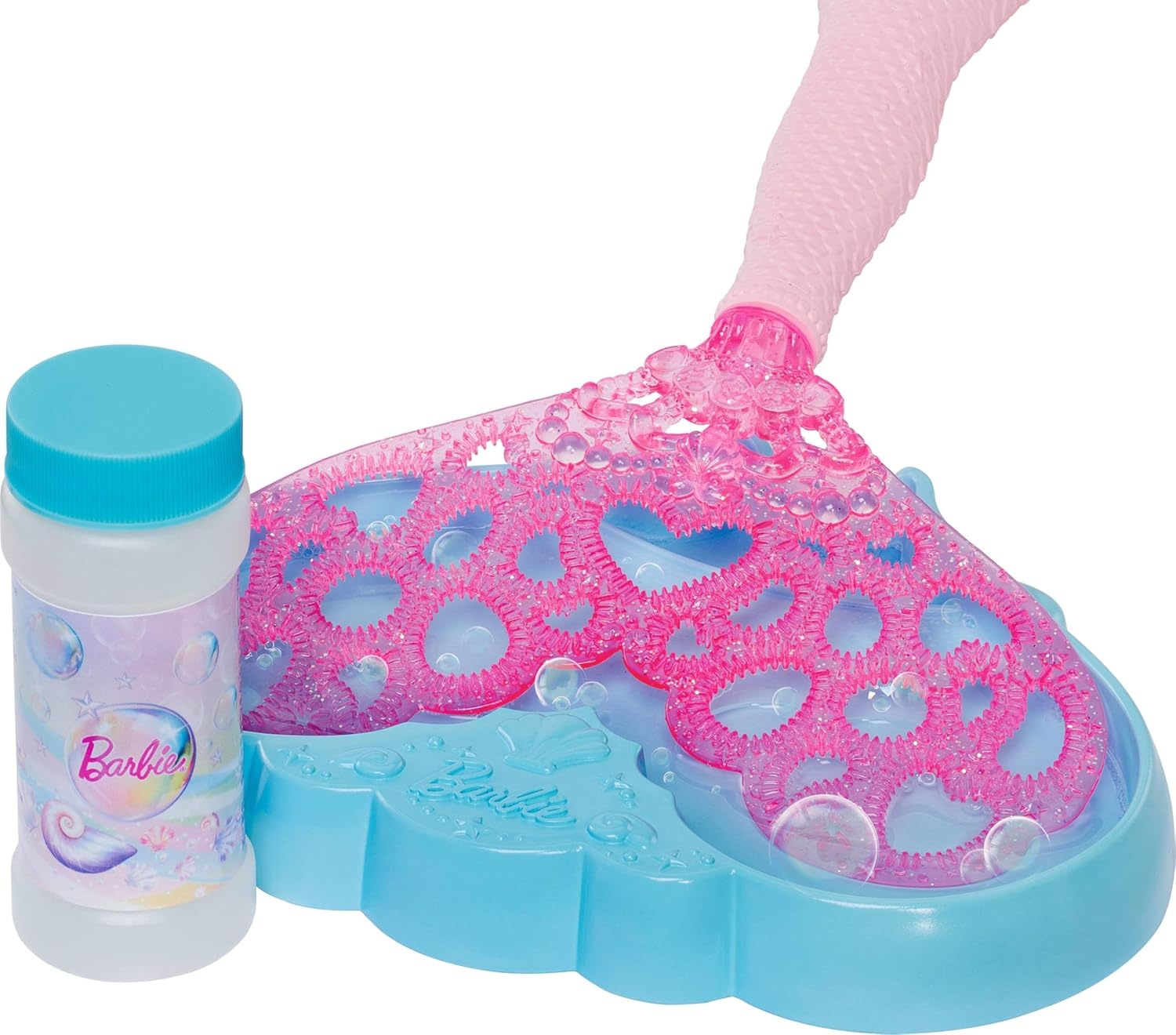 imageBarbie Bubble Sparkle Mermaid Doll with BubbleMaking Feature amp Solution Tray amp Hairbrush Plus Long ColorStreaked Blonde Hair